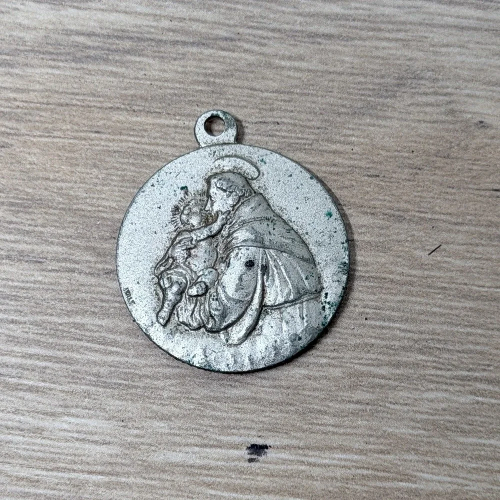 Vintage Religious Charm Lot Cross Medal Saint Pendant Catholic Jewelry‎ Bundle